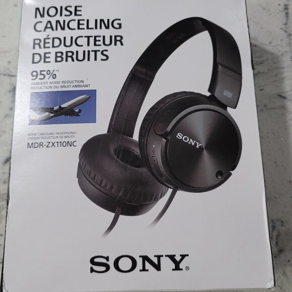 SONY MDR-ZX110NC Noise Canceling Headphones Black New Sealed - Picture 4 of 4